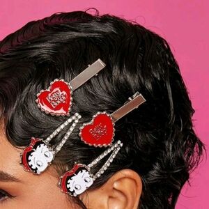 🤑SOLD...! BETTY BOOP Rhinestones Hair Clips